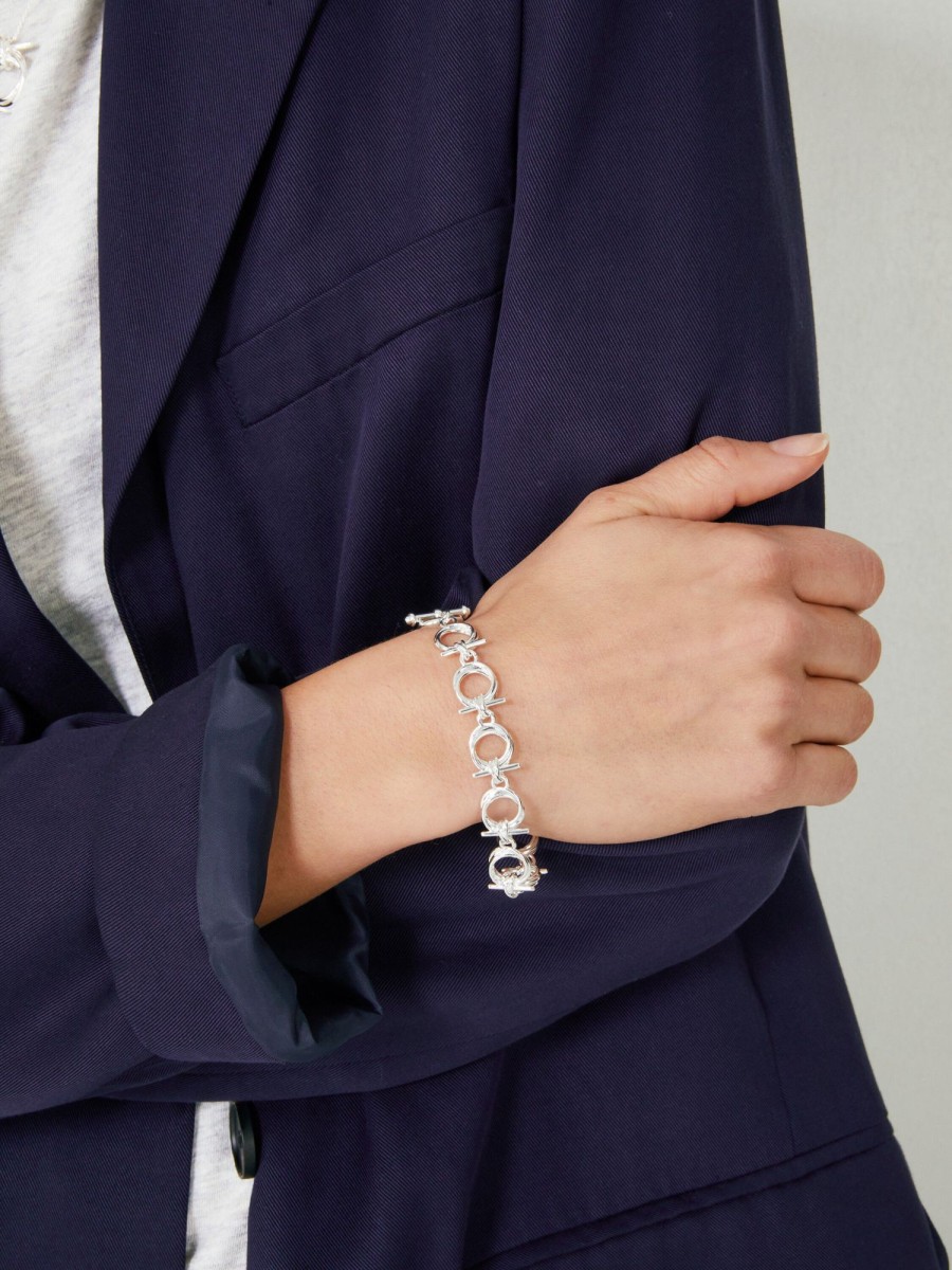 Hot Talia T-Bar Chain Bracelet Silver