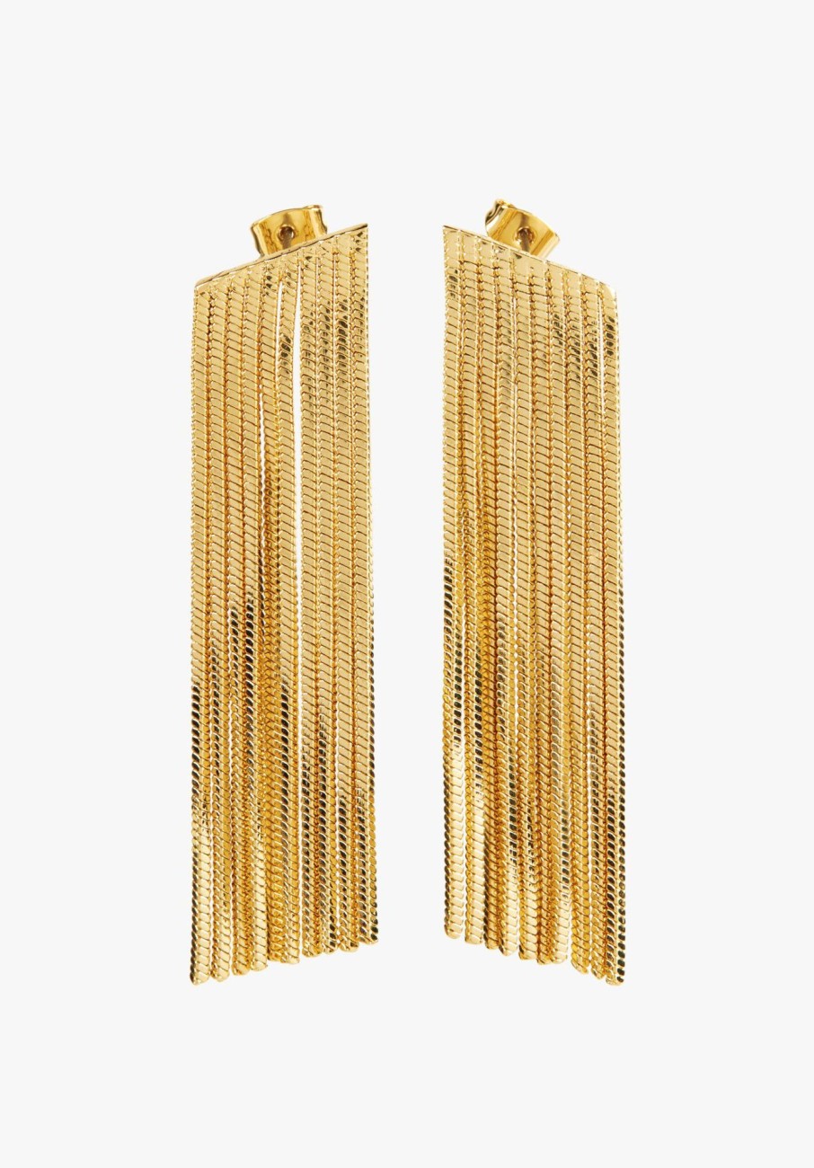 New Astra Snake Chain Earrings Gold