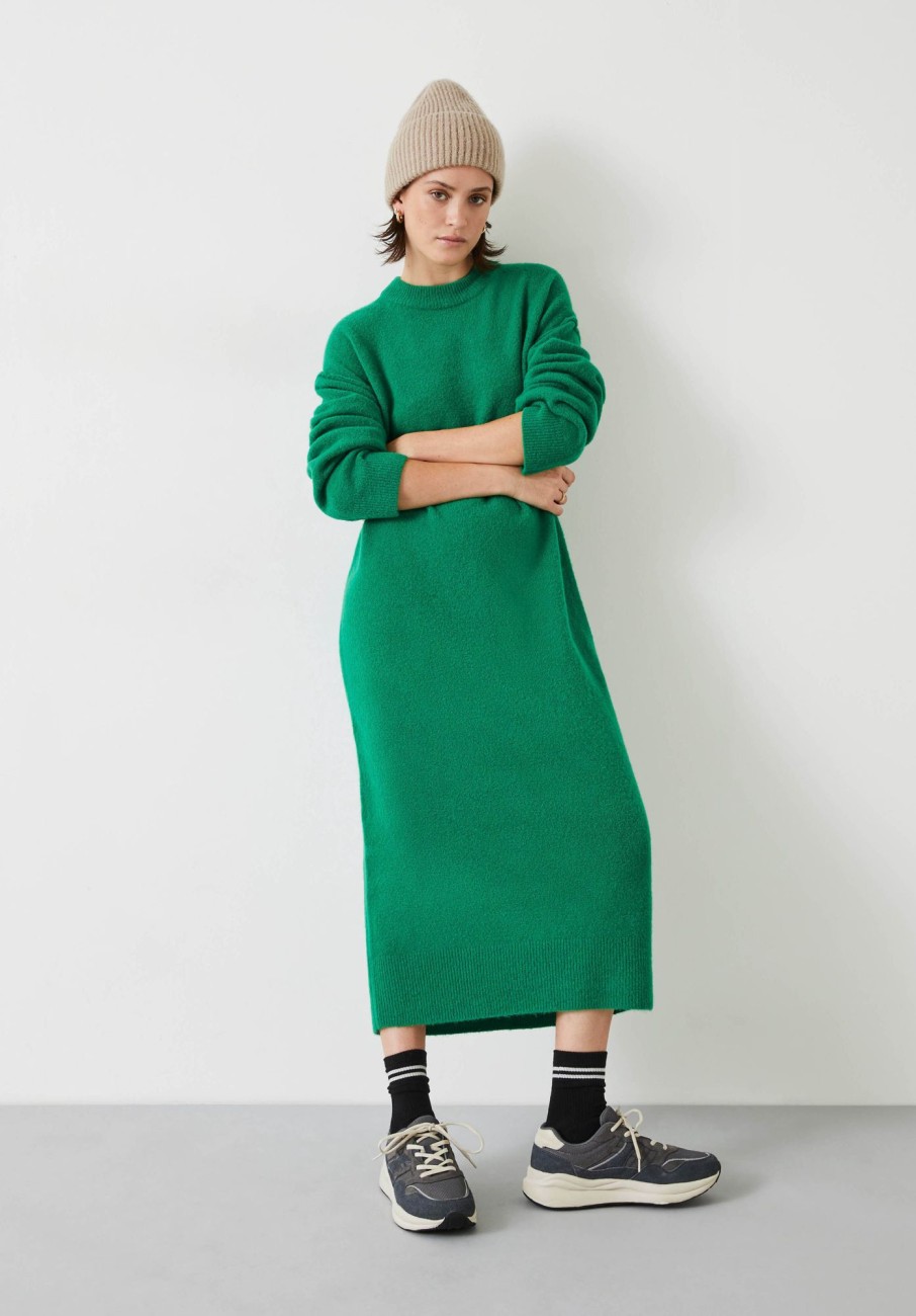 New Dalton Wool Blend Jumper Dress Bright Green