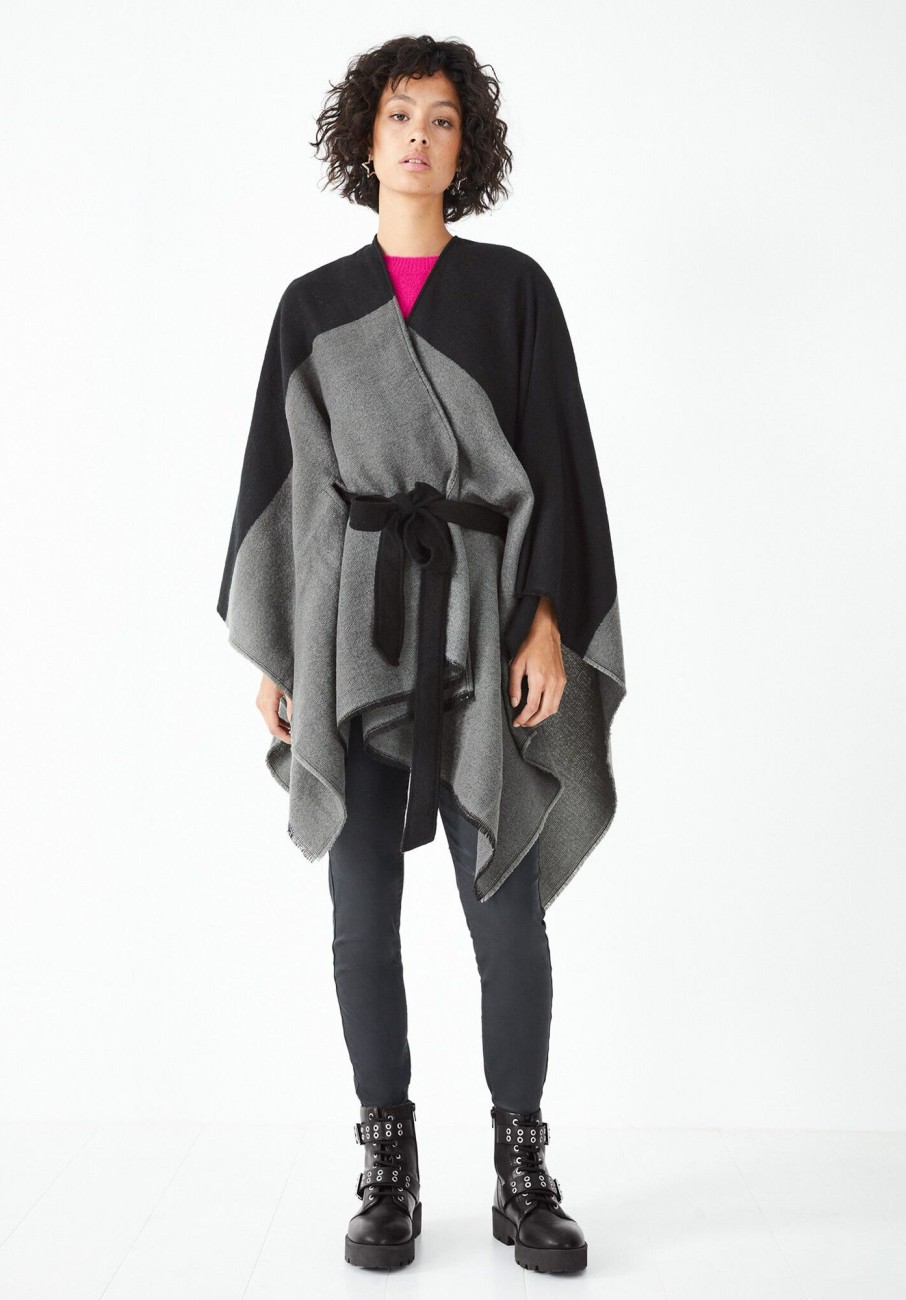 Best Beadle Poncho Grey/Black