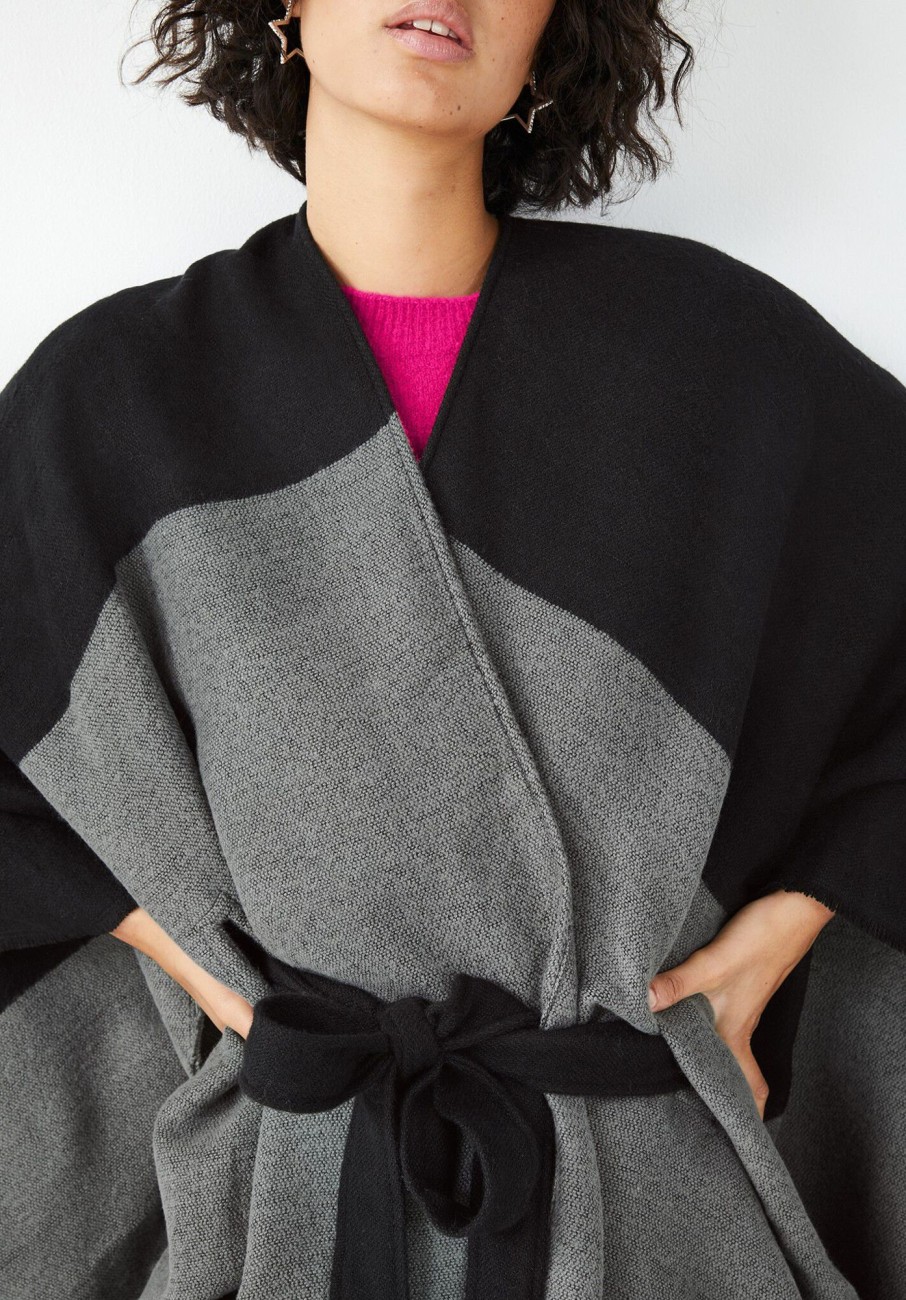 Best Beadle Poncho Grey/Black