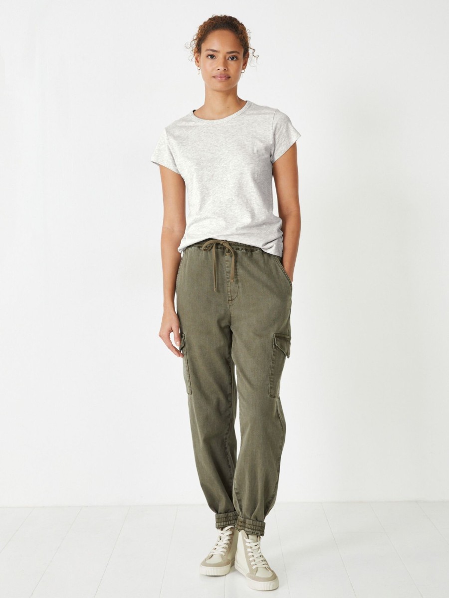 New Washed Cargo Trousers Khaki