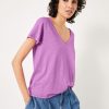 Best Slim V-Neck T-Shirt Mid Purple