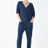 Clearance Chesten Linen Blend Jersey Onesie Midnight Navy