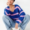 New Serena Striped Jumper Bright Blue/Pink