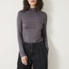 Clearance Ava Mock Neck Dart Detail Top Grey