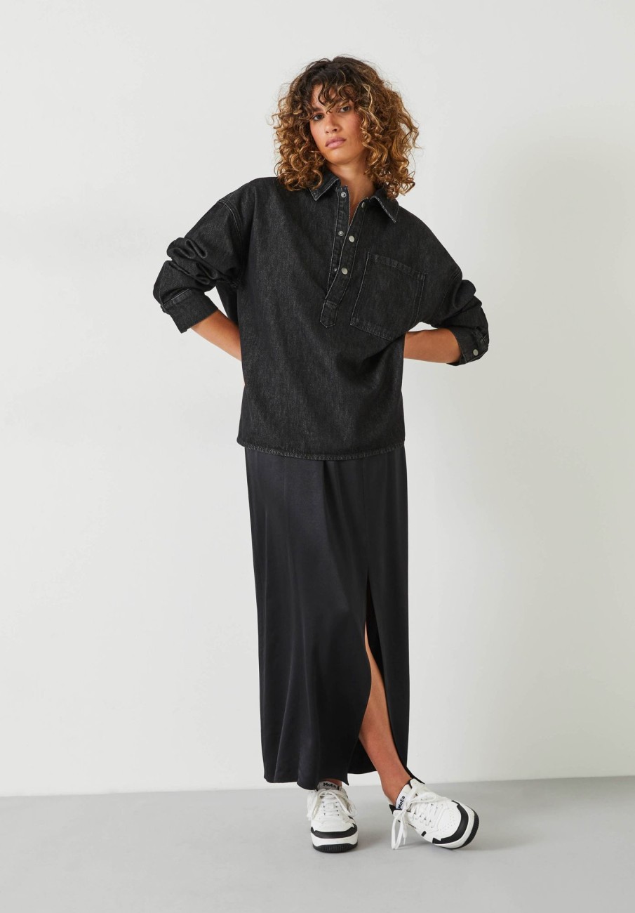 Online Daya Denim Shirt Washed Black