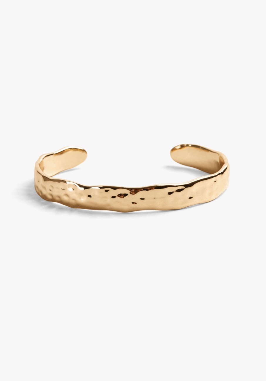 New Seren Hammered Cuff Bangle Gold