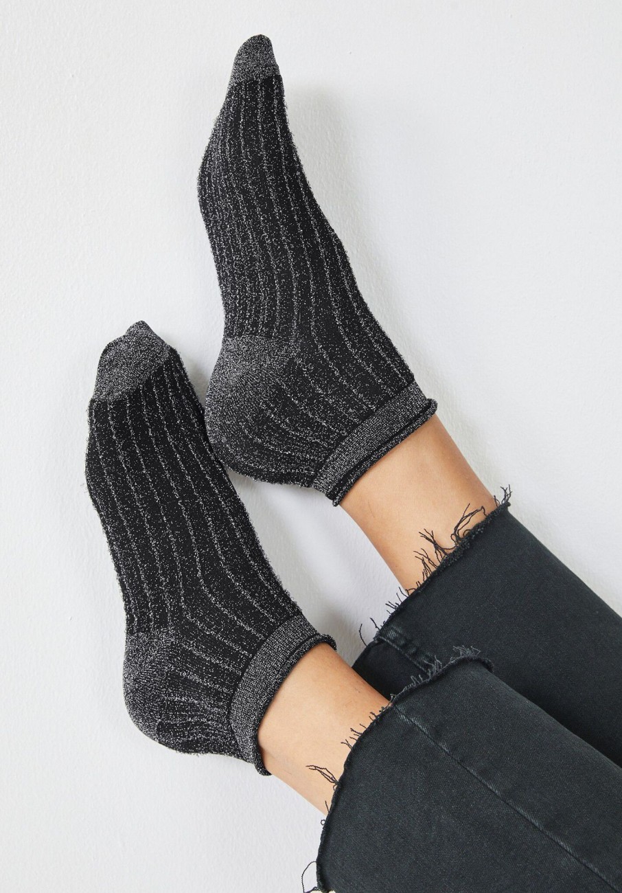 Best Pamela Socks Black Glitter