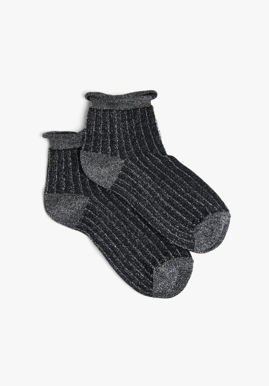 Best Pamela Socks Black Glitter