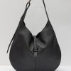 Best Isla Leather Scoop Tote Bag Black