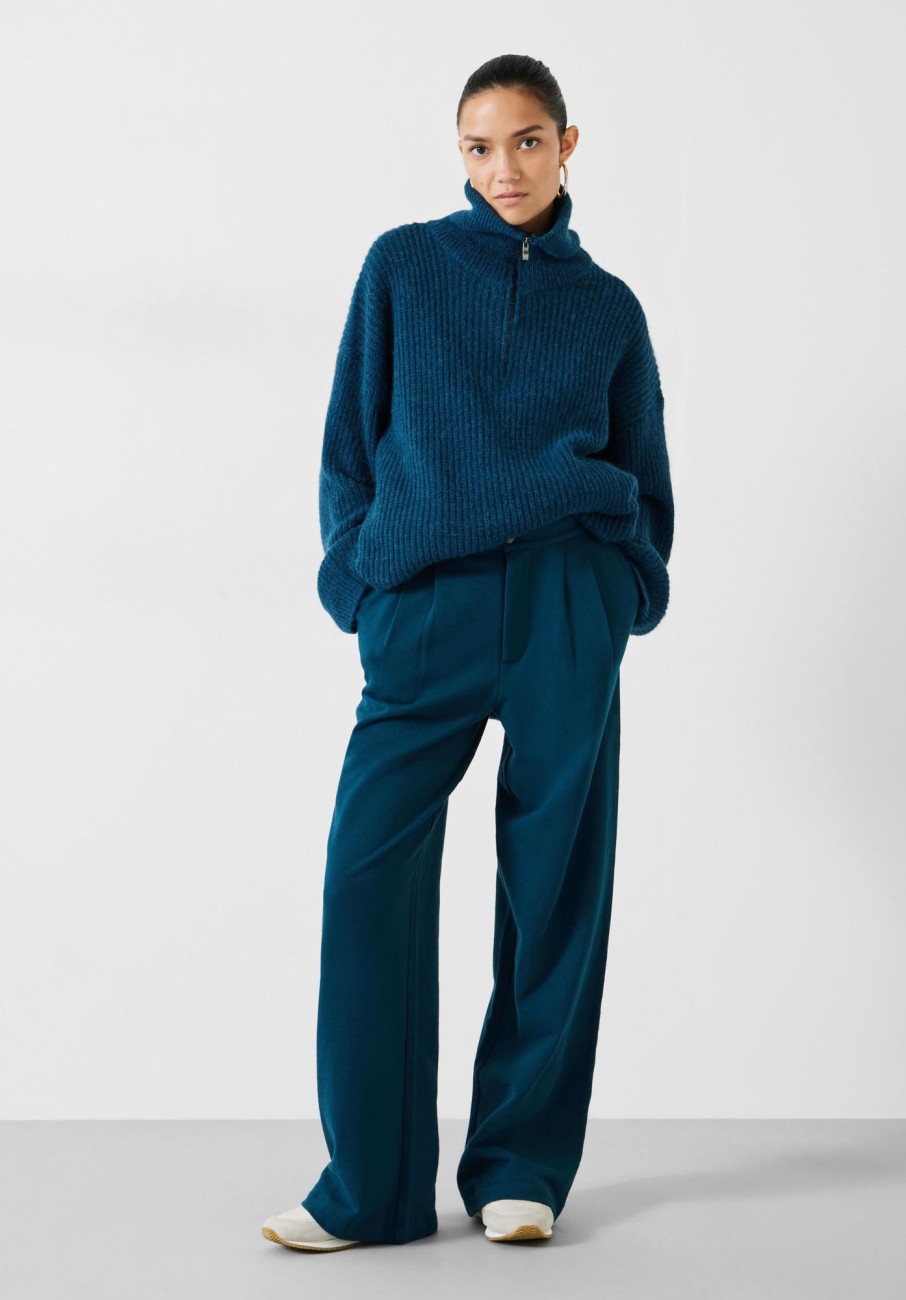 Online Theo Tailored Jersey Trousers Deep Teal