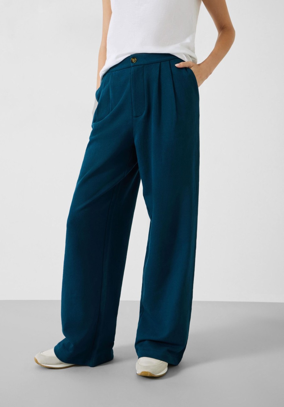 Online Theo Tailored Jersey Trousers Deep Teal