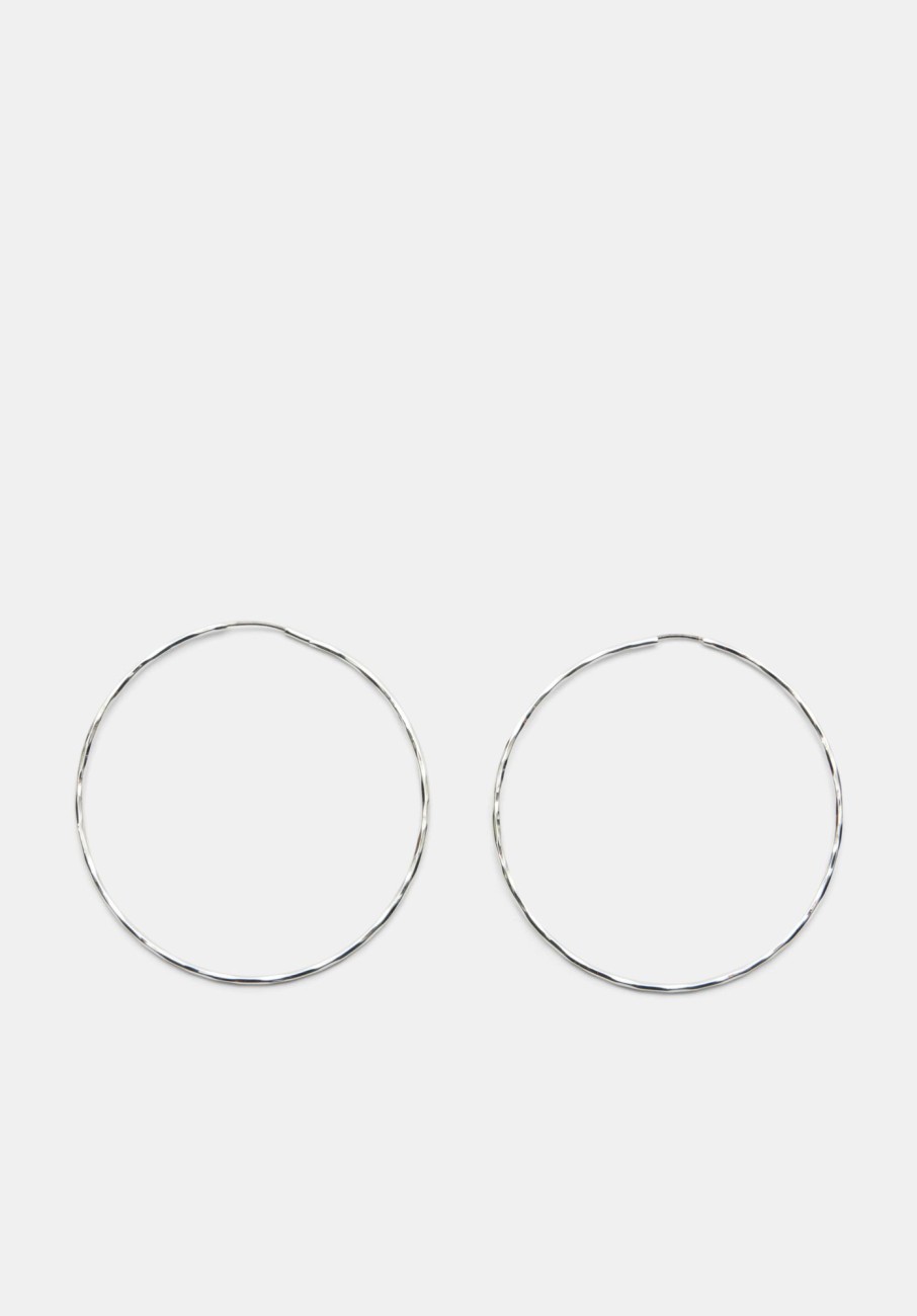 Best Anais Statement Hammered Hoops Silver