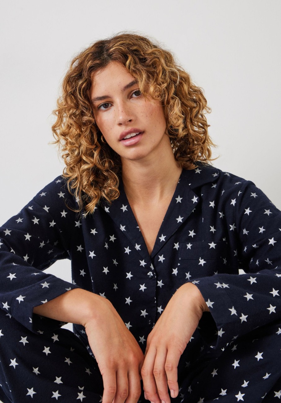 Wholesale Joy Flannel Pyjamas Astrid Star Navy/Silver