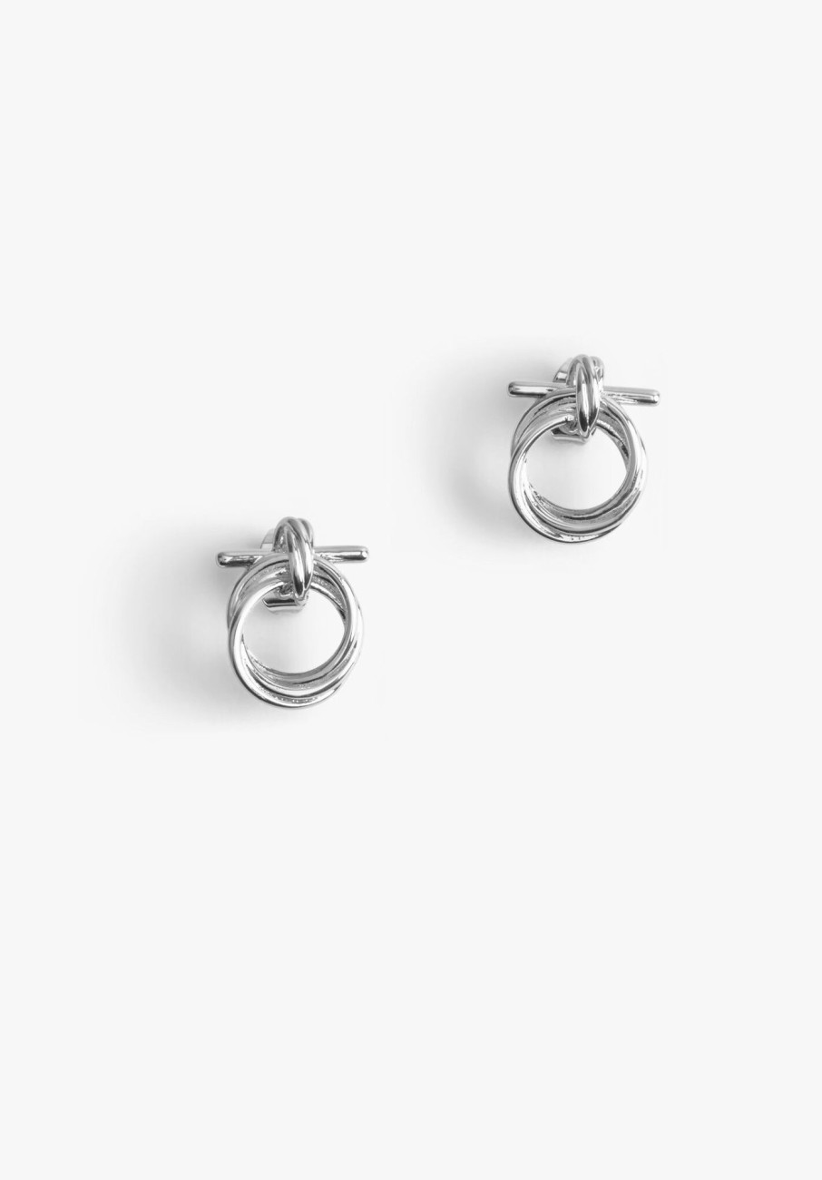 Online Talia T-Bar Drop Earrings Silver