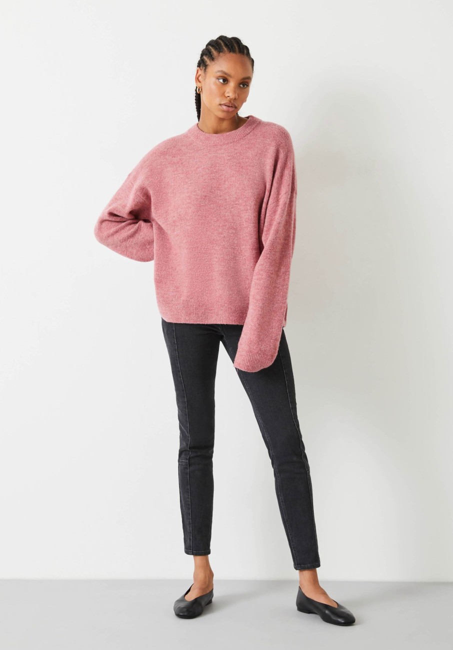 Online Faris Crew Neck Wool Blend Jumper Rose Pink