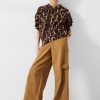 Hot Jess Wide Leg Cargo Trousers Amber