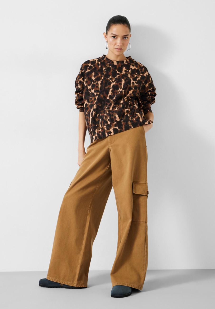 Hot Jess Wide Leg Cargo Trousers Amber