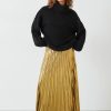 Best Raven Pleated Maxi Skirt Metallic Gold