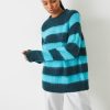 Hot Amanita Brushed Stripe Jumper Teal/Aqua Stripe