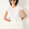 Wholesale Ava Fitted Cotton Slub T-Shirt White