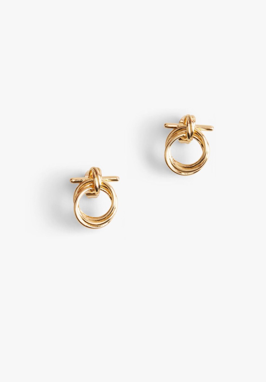 Wholesale Talia T-Bar Drop Earrings Gold