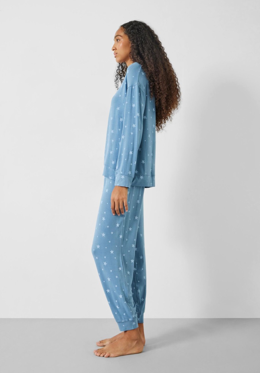 New Flo Relaxed Crew Pj Set Blue Star