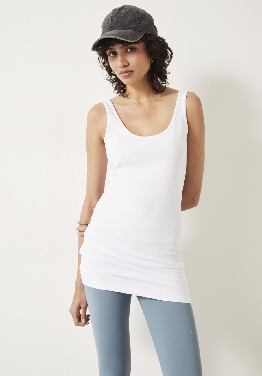 Hot Marcy Long Line Tank White