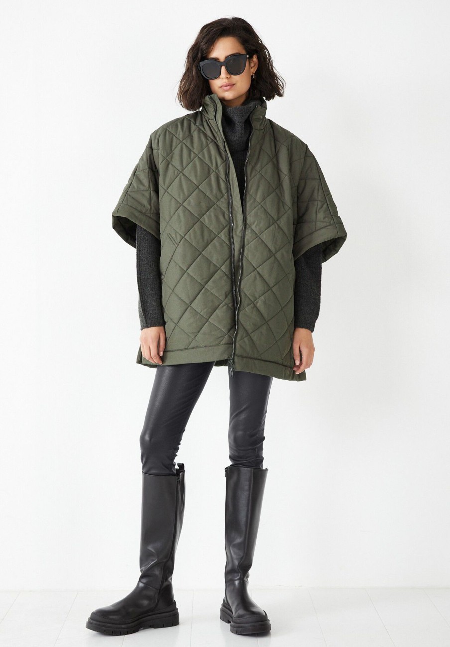 Best Courtney Quilted Cape Khaki