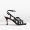 Best Gisele Strappy Leather Stiletto Black