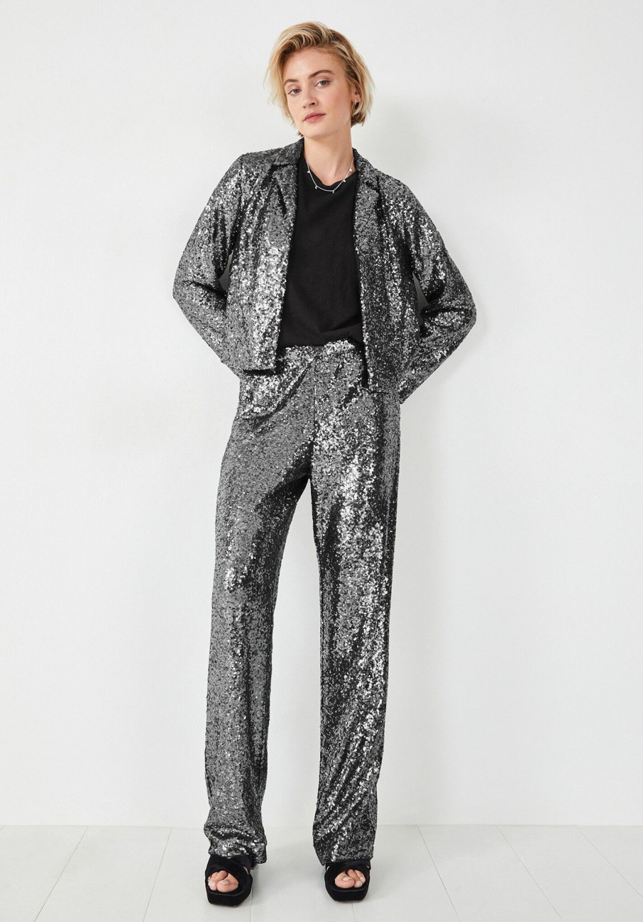 Best Sylvia Sequin Trousers Gunmetal