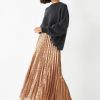 Hot Clio Pleated Sequin Skirt Bronze