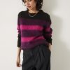 Online Keara Brushed Fluffy Stripe Jumper Plum/Fuchsia Stripe