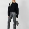 Hot Hazel Metallic Cigarette Trousers Black Sparkle