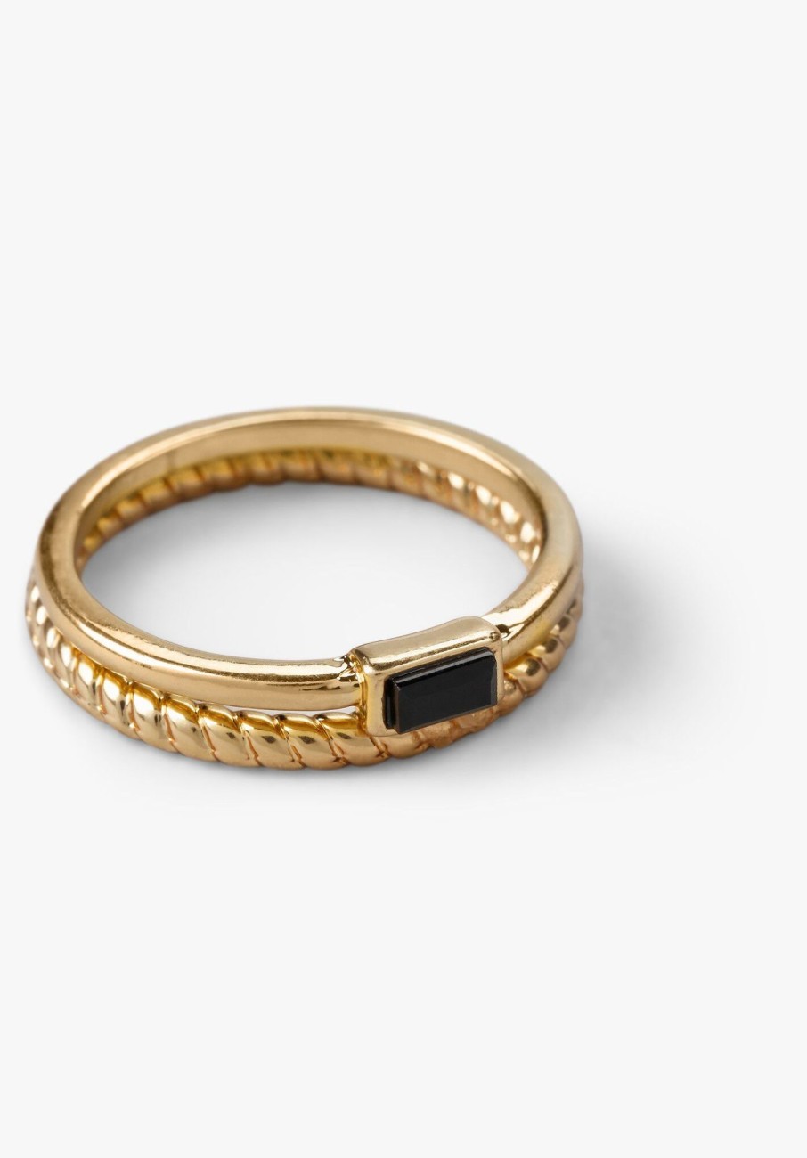 Clearance Chloe Baguette Rings Gold