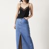 Clearance Rachelle Denim Maxi Skirt Mid Authentic Blue