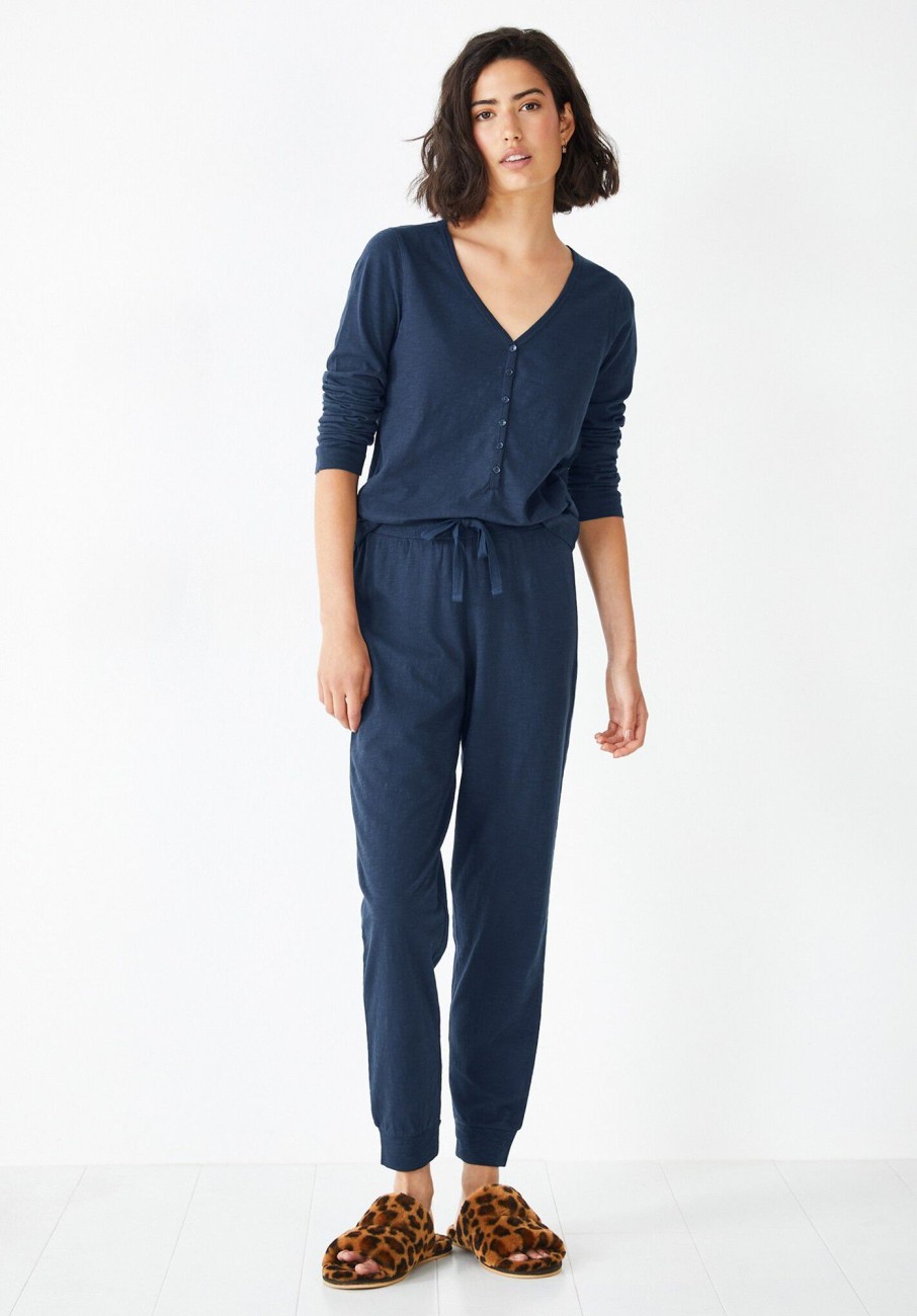 Best Wyatt Henley Long Pj Set Midnight Navy