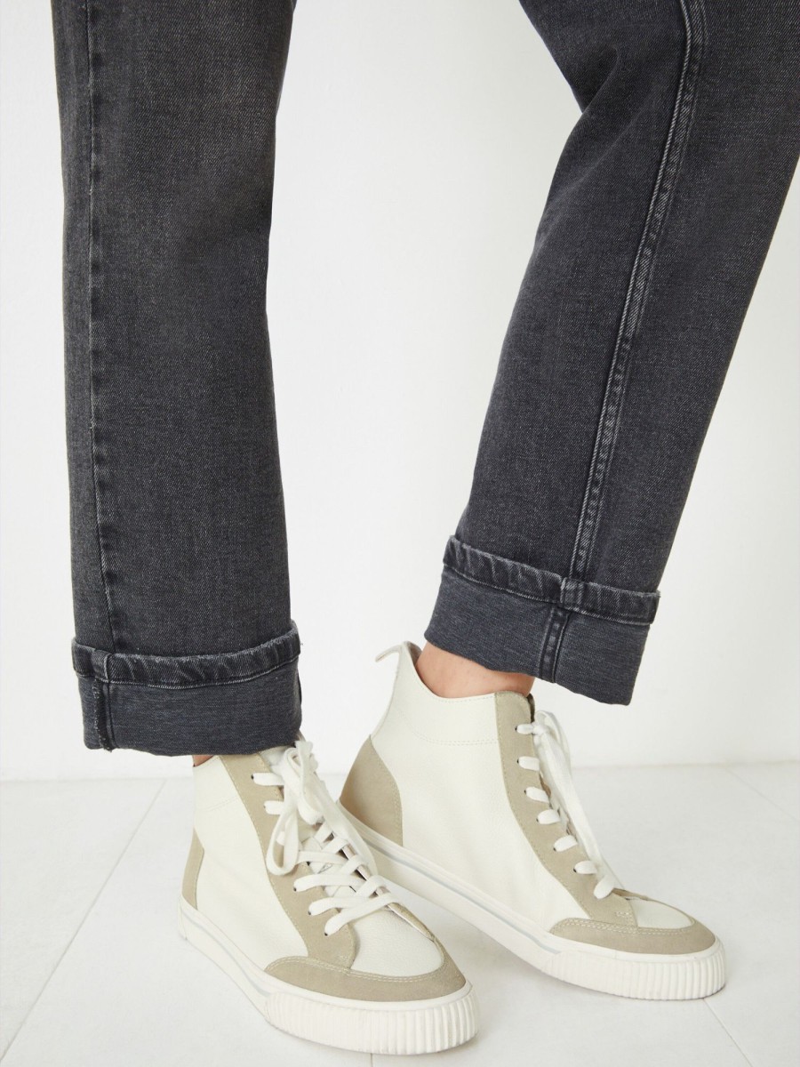 New Auden Leather Hi Top Trainers White