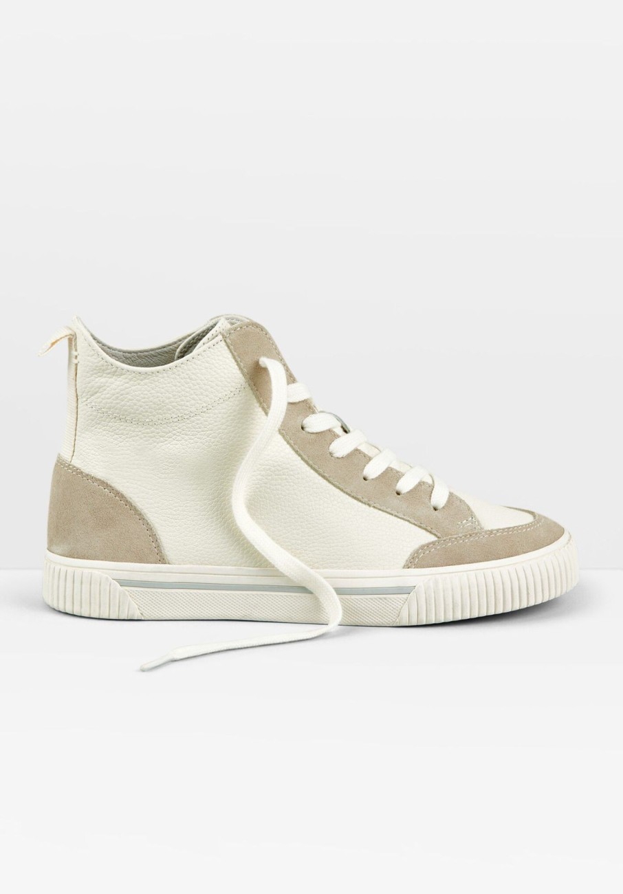 New Auden Leather Hi Top Trainers White