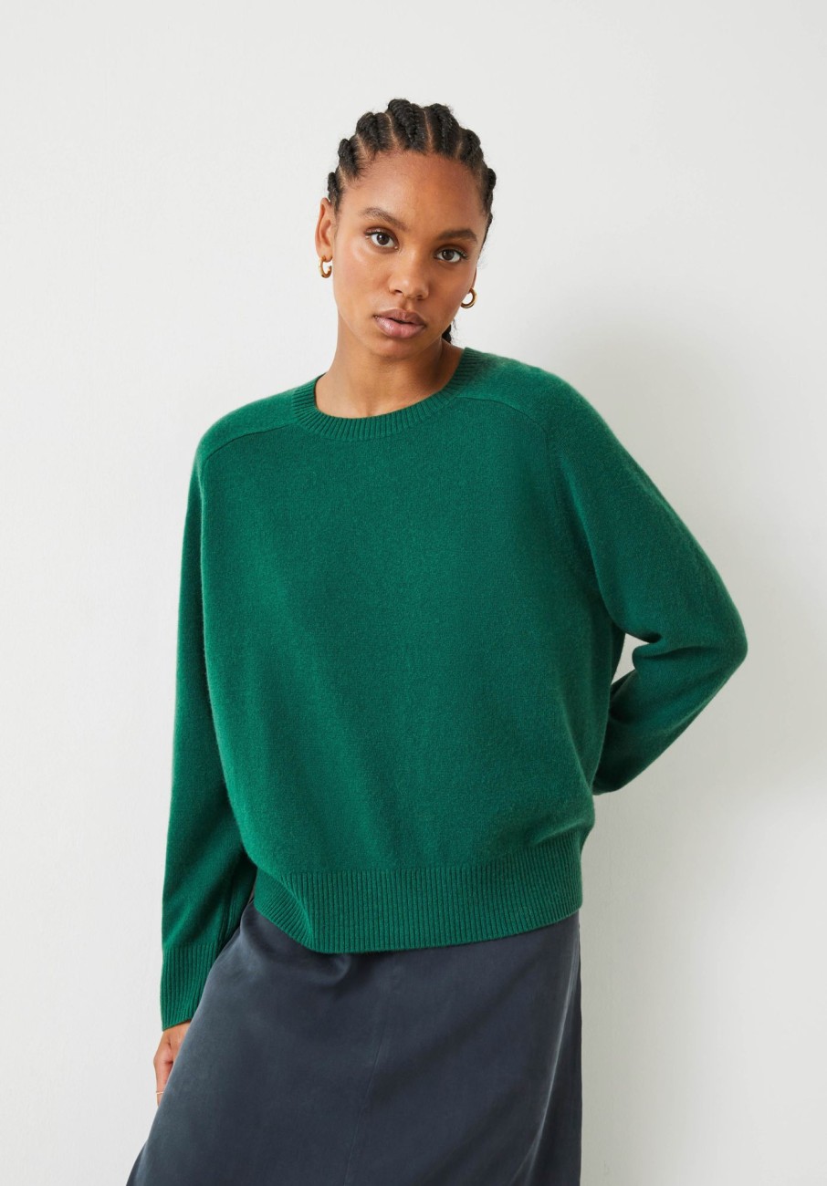 Best Alina Cashmere Crew Jumper Emerald Green