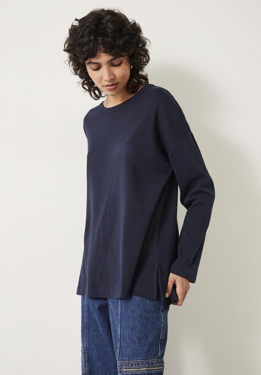 Best Rachel Split Hem Detail Top Midnight Navy