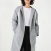 Clearance Avia Hoodie Wool Coat Grey Marl