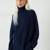 Best Ida Chunky Cashmere Roll Neck Jumper Midnight Navy