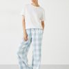 Wholesale Amita Brushed Cotton Blend Pyjama Trousers Misty Blue Check