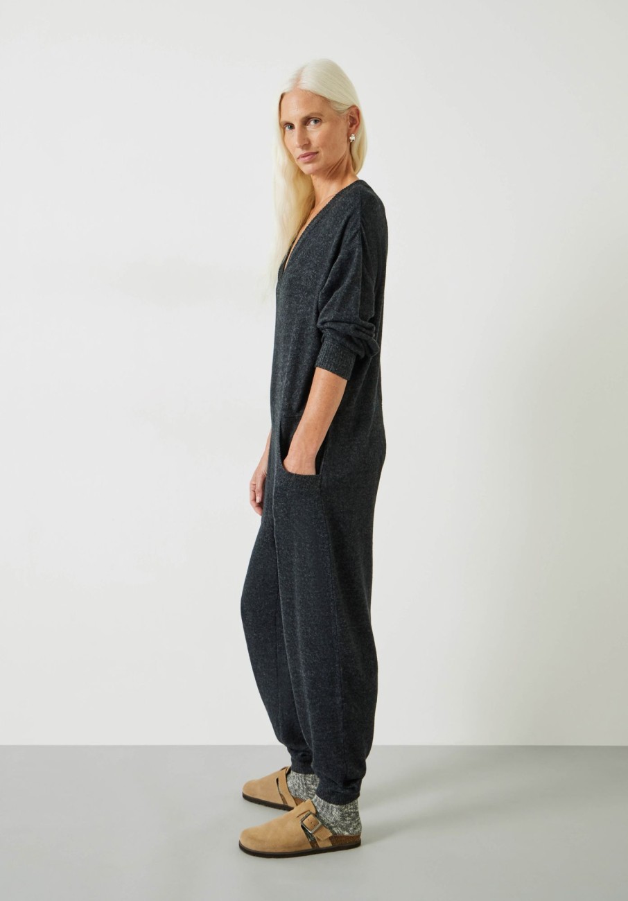 Online Elle Supersoft V-Neck Onesie Charcoal Marl