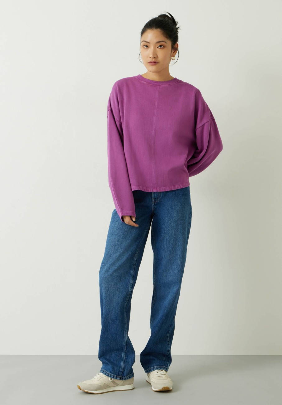 Online Amara Seam Detail Sweatshirt Pink Mauve