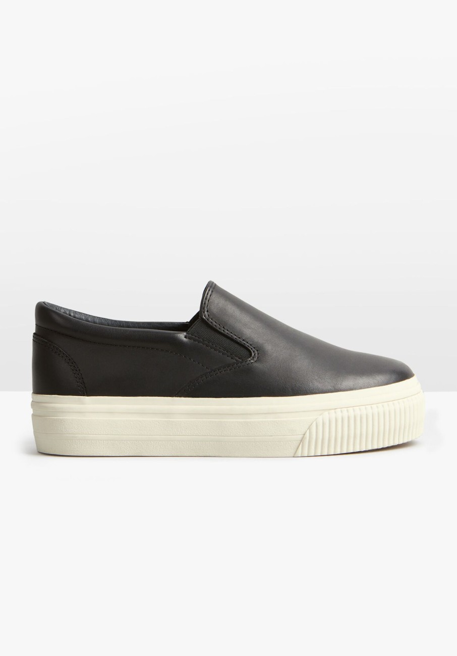 Wholesale Gili Leather Flatform Trainers Black