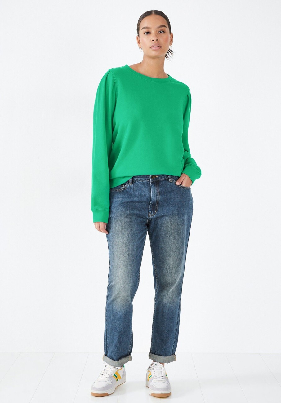 Hot Minerva Pleat Sleeve Sweatshirt Vivid Green