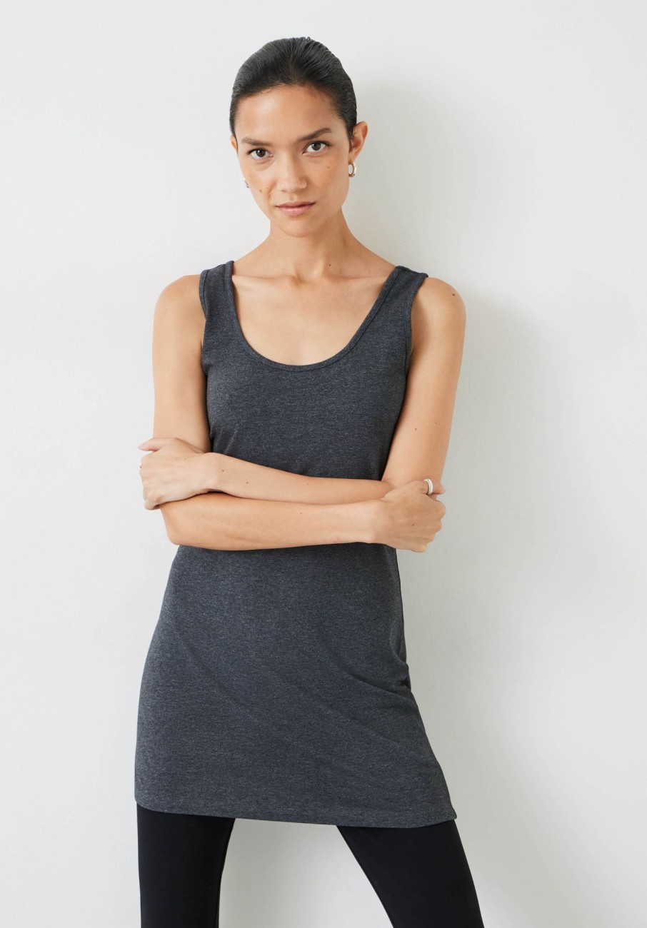 Best Longline Tank Top Charcoal Marl